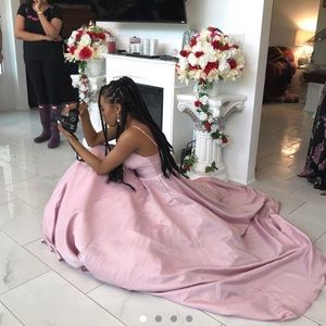 Light pink princess prom dress